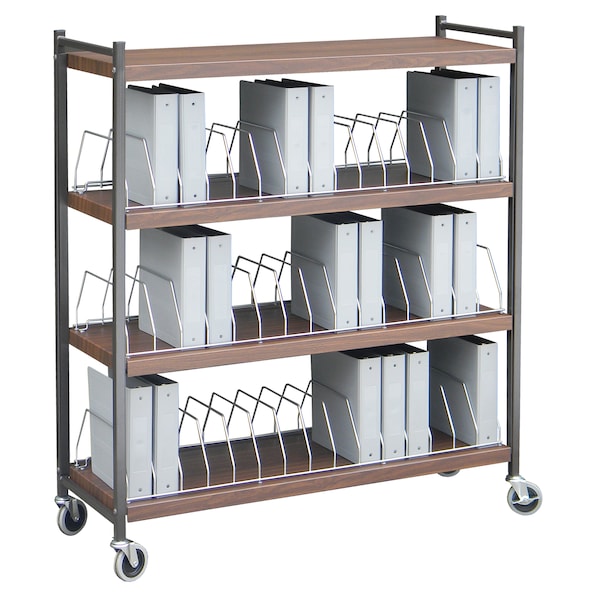 Extra Wide Vertical Open Chart Rack 4 Shelves 45 Binder Capacity in Wo